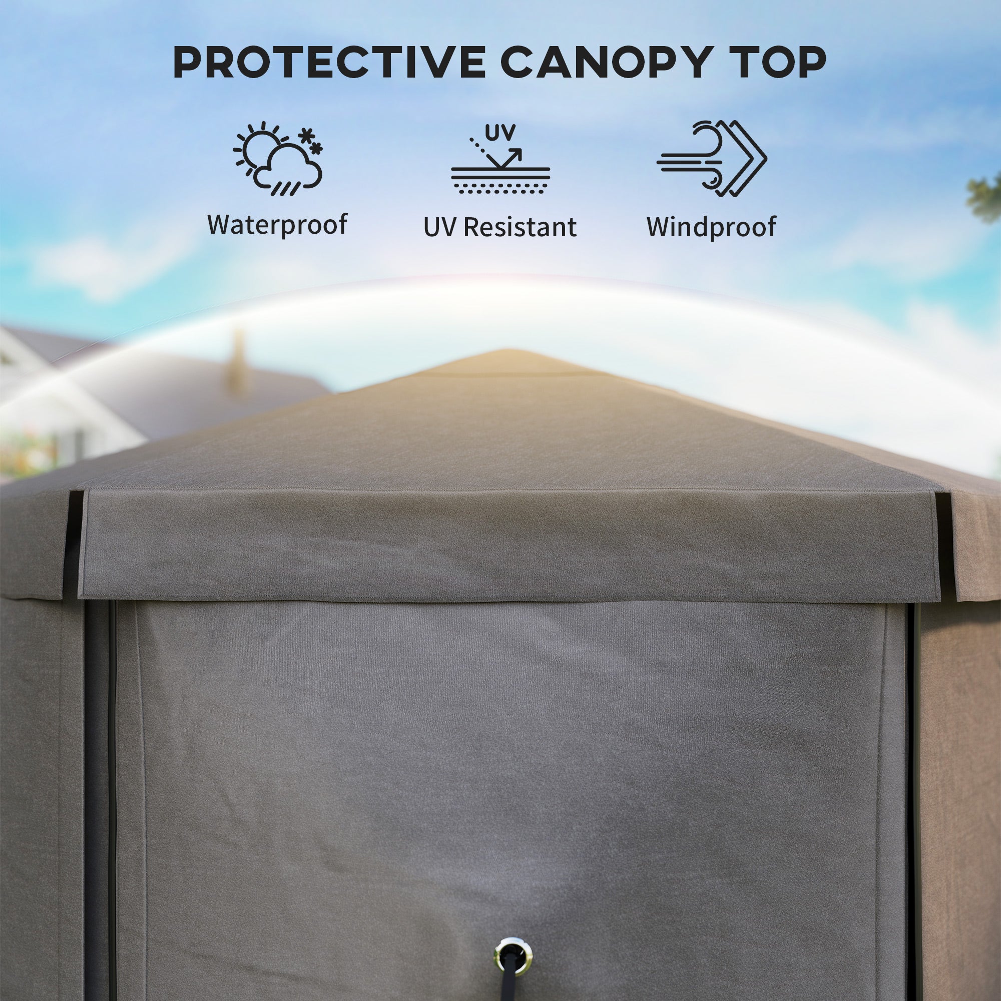 Outsunny 3 x 3(m) Hexagon Pop Up Gazebo with 5 Sides and Carry Bag, Waterproof, UV Resistant Party Tent Instant Event Shelter with Netting for Garden, Patio, Brown