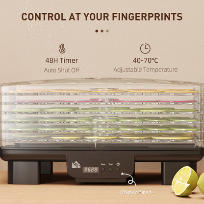 HOMCOM 40-70\'e2\'84\'83 Six-Tray Food Dehydrator - Black