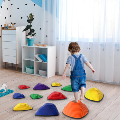 AIYAPLAY 11-Piece Stepping Stones for Kids, Stackable Sensory Toys Outdoor Indoor, Obstacle Course for Balance and Motor Skills 