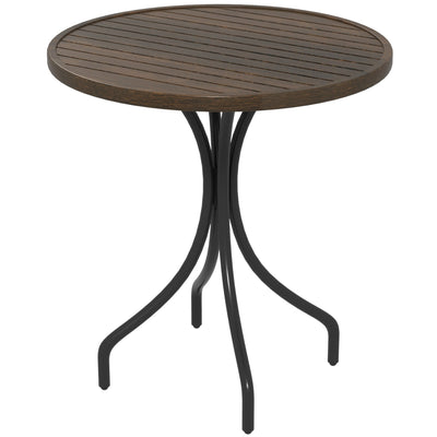 Outsunny Φ66cm Galvanised Steel Garden Table - Brown 