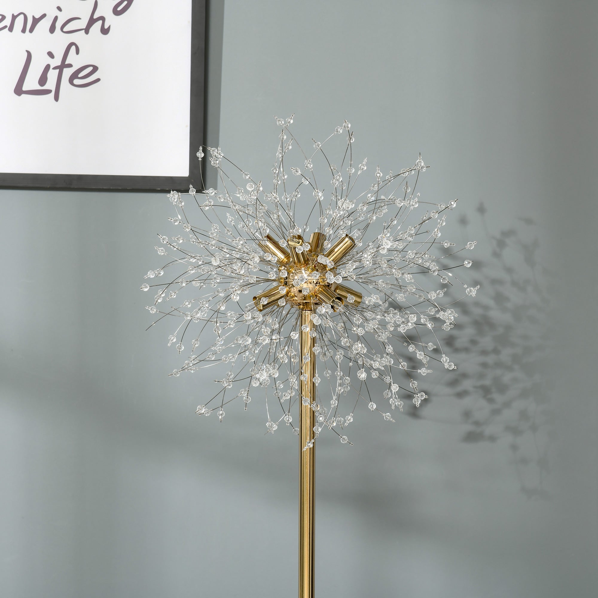 HOMCOM 160cm Dandelion-Crystallite Floor Lamp, with Foot Switch 