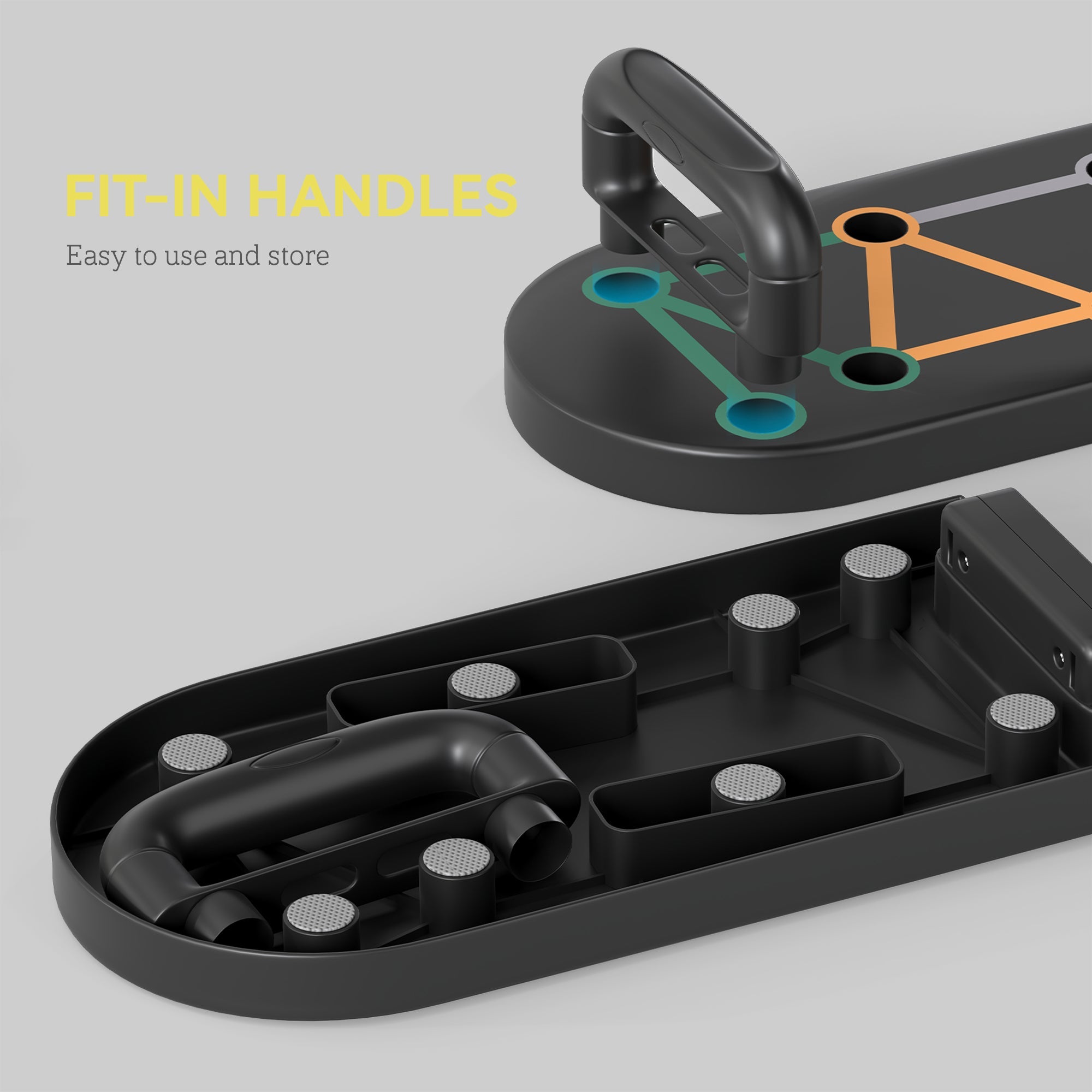 SPORTNOW Foldable Push Up Board, 11-in-1 Press Up Board, Portable Pushup Stand with Non-slip Pads, Multi-function Home Gym Equipment for Arm, Shoulder, Chest Muscle Training Fitness, Black 