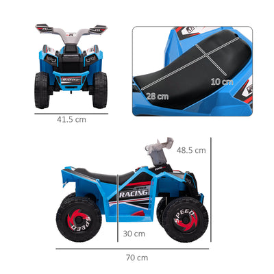 HOMCOM 6V Quad Bike with Wear-Resistant Wheels, Forward Backward Function, for Ages 18-36 Months, Blue 