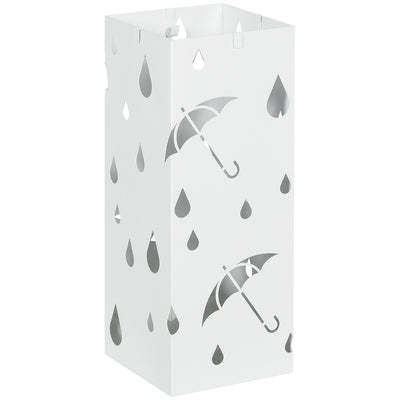 HOMCOM Six-Umbrella Steel Holder Stand - White 