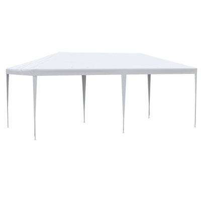 Outsunny 6 x 3 m Party Tent Gazebo Marquee Outdoor Patio Canopy Shelter with Windows and Side Panels White 