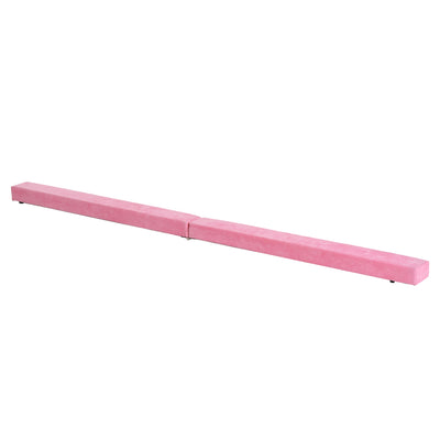 HOMCOM 2.1M 7FT Gymnastics Folding Balance Beam Home Gym Training Exercise Sports - Pink 