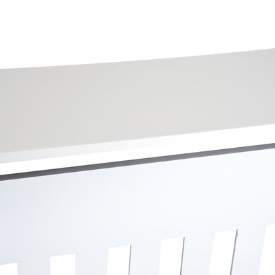 HOMCOM MDF Radiator Cover Wooden Cabinet Shelving Home Office Vertical Slatted Vent White 78L x 19W x 81H 