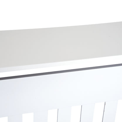 HOMCOM MDF Radiator Cover Wooden Cabinet Shelving Home Office Vertical Slatted Vent White 78L x 19W x 81H 