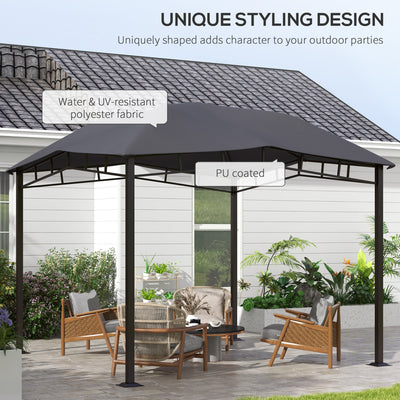 Outsunny 3x3(m) Outdoor Gazebo Garden Gazebo Pavilion Sunshade Canopy Tent with Steel Frame, Grey 