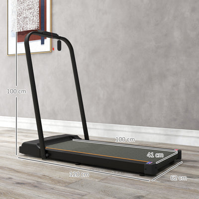 SPORTNOW 2.5HP Walking Pad, 1-6km/h Folding Treadmill with Remote Control and LED Display for Home Gym Office, Orange 