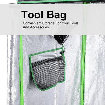 Outsunny Grow Tent Reflective Mylar Hydroponic with Adjustable Vents and Floor Tray for Indoor Plant Growing, 120 x 60 x 150 cm (47" x 23.5" W x 59") 