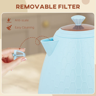 HOMCOM 3kW Rapid Boil Honeycomb Kettle - Light Blue 