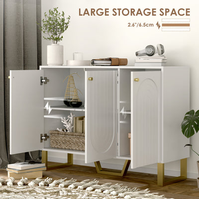HOMCOM 3-Door Sideboard Storage Cabinet - White 