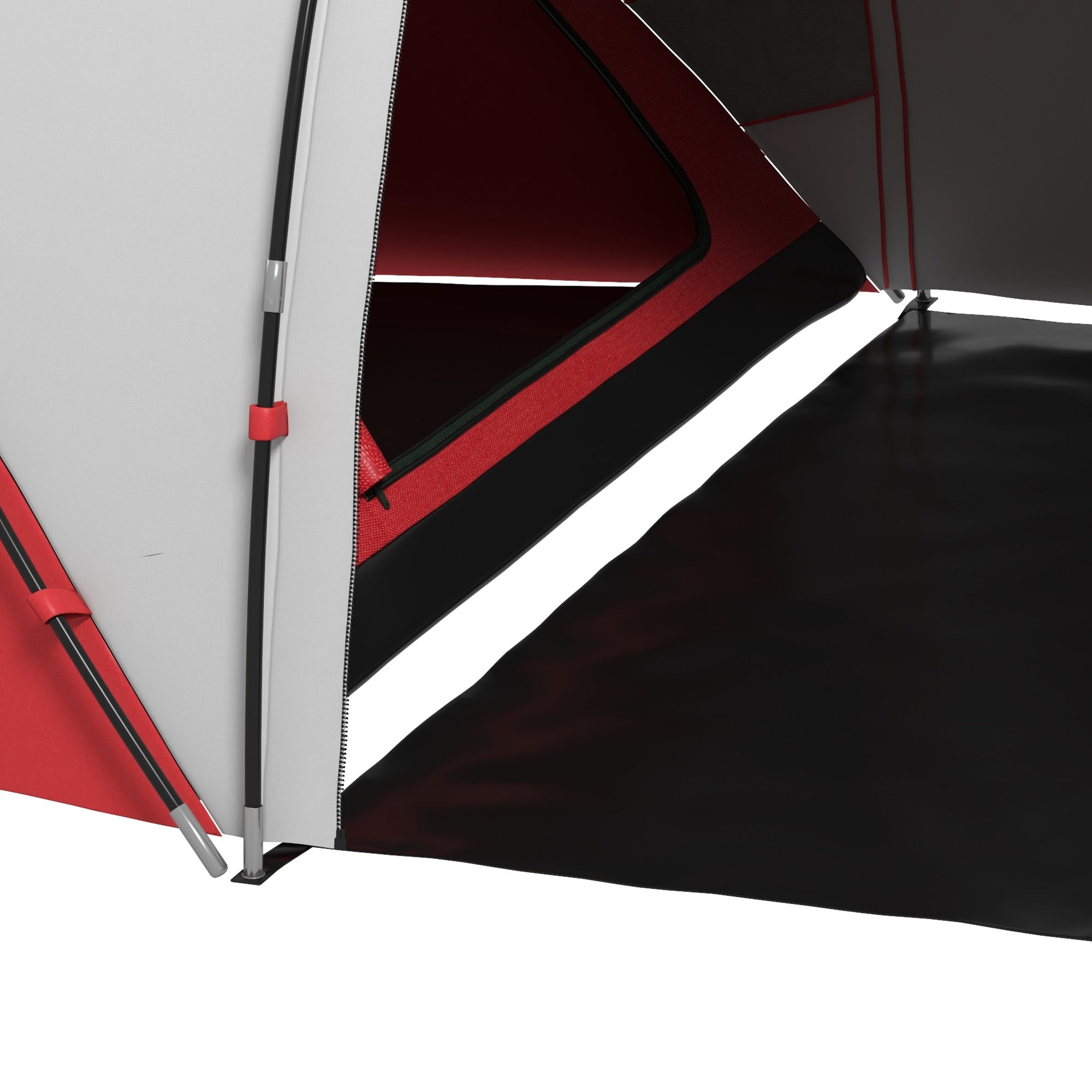 Outsunny 4-6 Man UV Protection Camping Tent - Grey and Red 