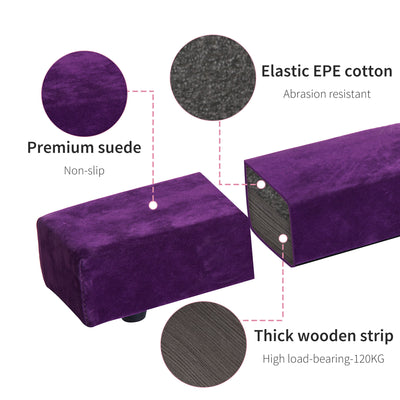 HOMCOM 2.1M 7FT Gymnastics Folding Balance Beam Home Gym Training Exercise Sports - Purple 