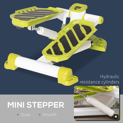 HOMCOM Portable Mini Stepper, Cardio Exercise Fitness Machine with LCD Display Monitor, Anti-skid Foot Pedals for Home Gym Office, Yellow 