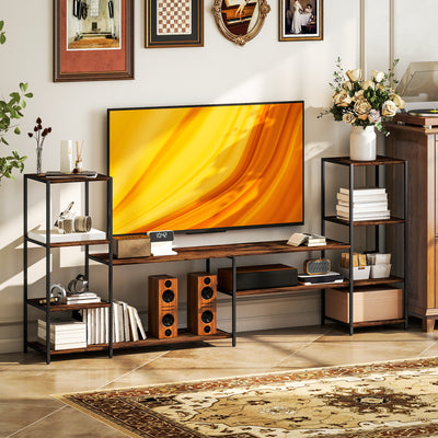 HOMCOM TV Unit for TVs up to 60 Inches, Industrial TV Stand with Storage Shelves, Entertainment Centre for Living Room, Bedroom 