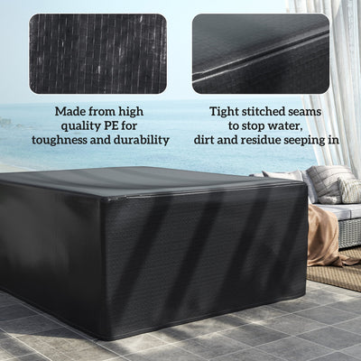 Outsunny Garden Furniture Cover, Waterproof Anti-UV Large Protective Patio Set Covers, 235 x 190 x 90cm, Black 