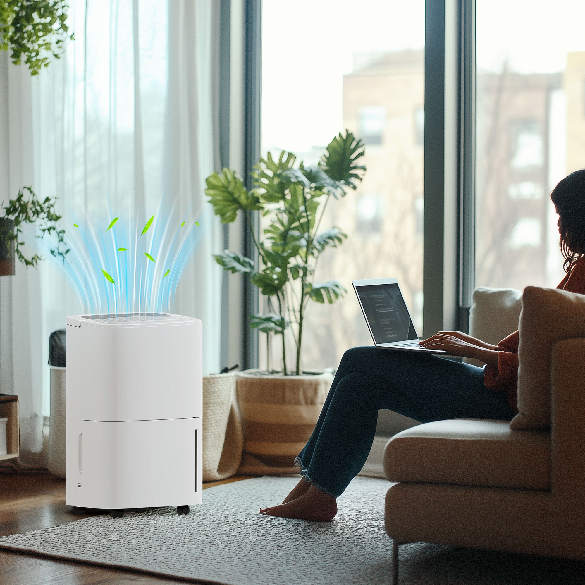 HOMCOM 20L Dehumidifier, with Touch Control - White 