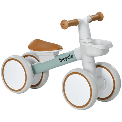 AIYAPLAY Kids Balance Bike for 1-3 Years Old with Adjustable Seat, Silent Wheels, Green 