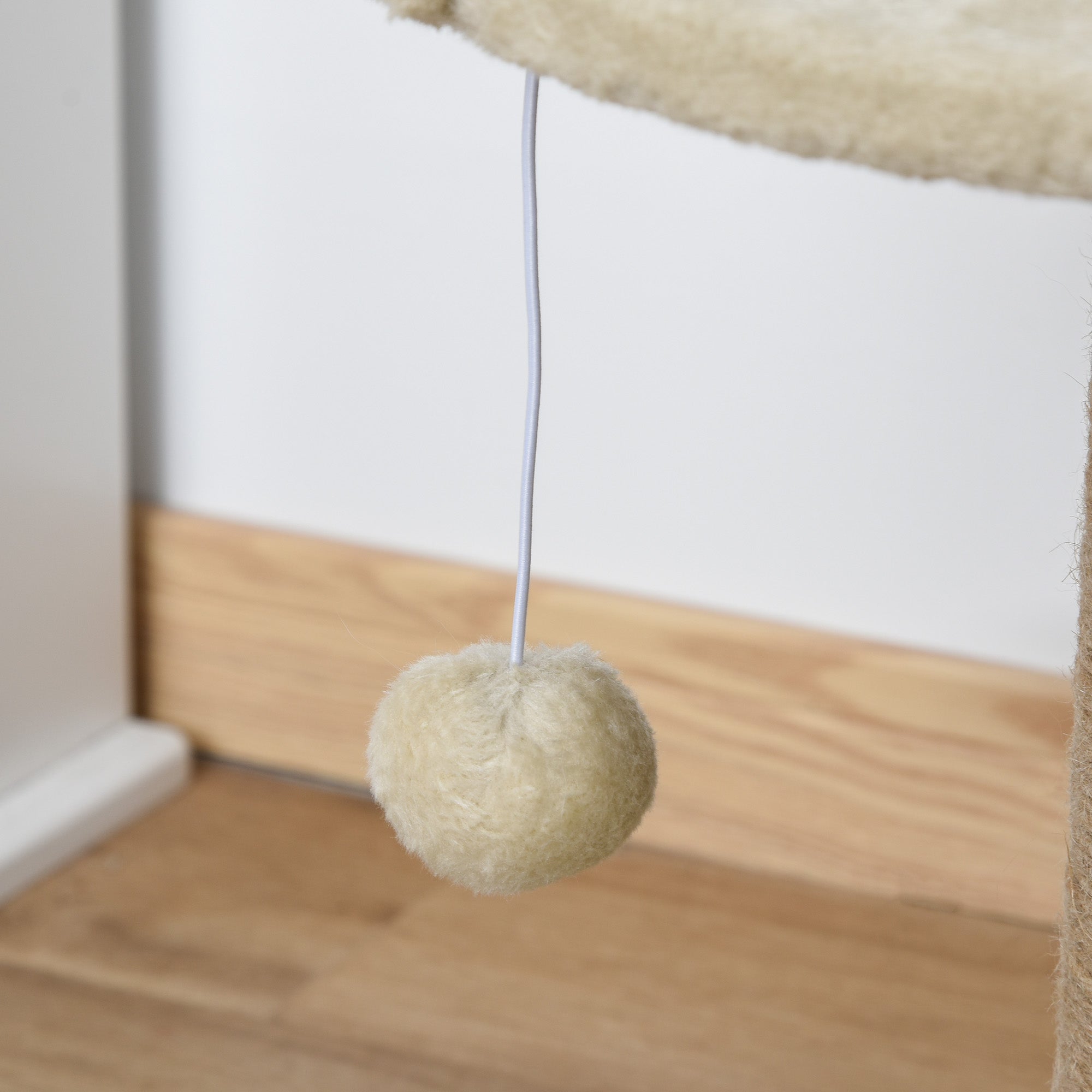 PawHut Cat Tree Cat Scratching Post for Indoor Cats Kitten Play Tower Activity Centre Climbing Stand with Dangling Ball Beige 
