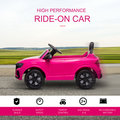 HOMCOM Audi RS Q8 6V Kids Electric Ride On Car Toy w/ Remote USB MP3 Bluetooth Pink 