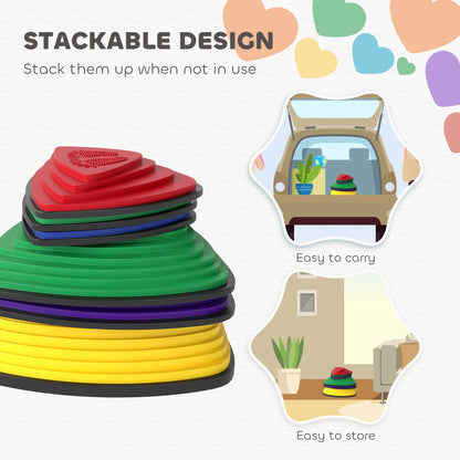 AIYAPLAY 6-Piece Stepping Stones for Kids, Stackable Sensory Toys Outdoor Indoor, Obstacle Course for Balance and Motor Skills