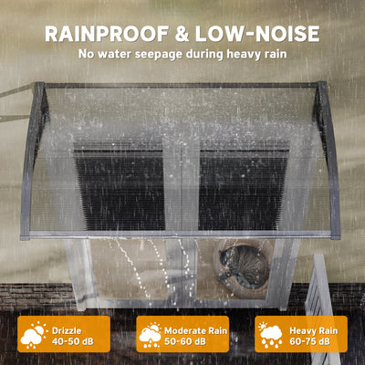 Outsunny Front Door Canopy, Outdoor Awning, Rain Shelter, 110 x 60cm, Grey 