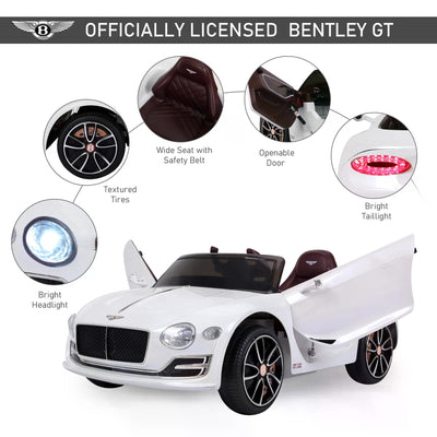 HOMCOM Kids Electric Car Kids Ride on Toys W/ LED Lights-White 