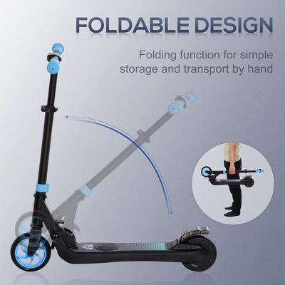 HOMCOM Folding Electric Scooter with Brake, for Ages 6+ Years, 8km/h Maximum Speed, Blue 