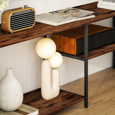 HOMCOM TV Unit for TVs up to 55 Inches, Industrial TV Stand with Storage Shelves, Entertainment Centre for Living Room, Bedroom 