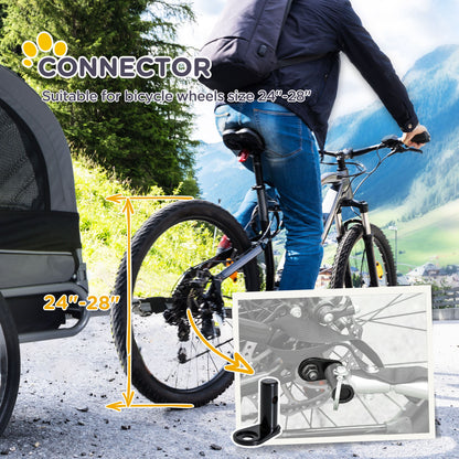 PawHut Steel Dog Bike Trailer Pet Cart Carrier for Bicycle Kit Water Resistant with Hitch Coupler Travel Grey and Black 
