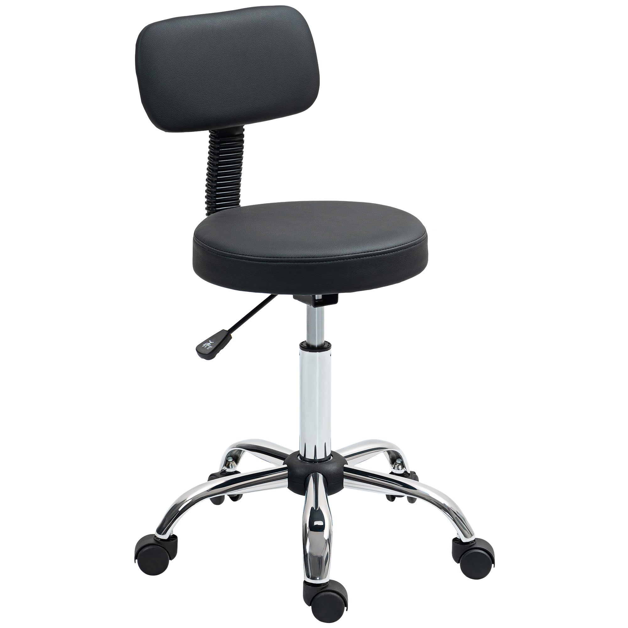 HOMCOM 360\'c2\'b0 Swivel Seat Salon Stool - Black