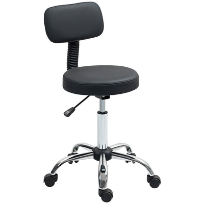 HOMCOM 360\'c2\'b0 Swivel Seat Salon Stool - Black 