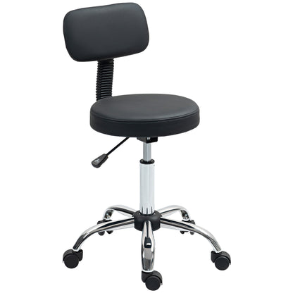 HOMCOM 360\'c2\'b0 Swivel Seat Salon Stool - Black