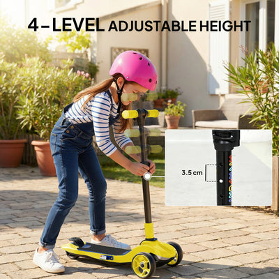 AIYAPLAY Three-Wheel Foldable Electric Scooter for Kids Aged 6-10 Years, Yellow 