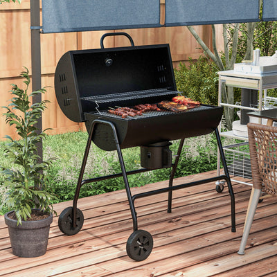 Outsunny Steel Charcoal BBQ, with Ash Catcher and Warming Rack 