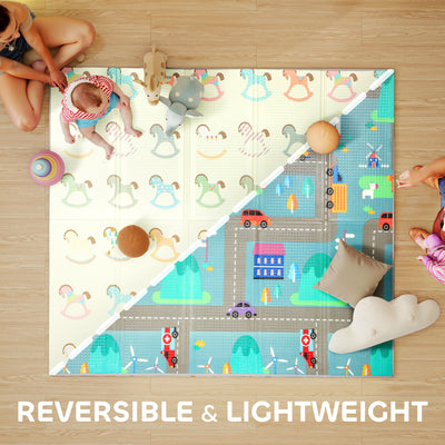 AIYAPLAY Foldable Double-Sided Baby Play Mat, for Toddlers, Bedrooms, Nurseries, Playrooms 