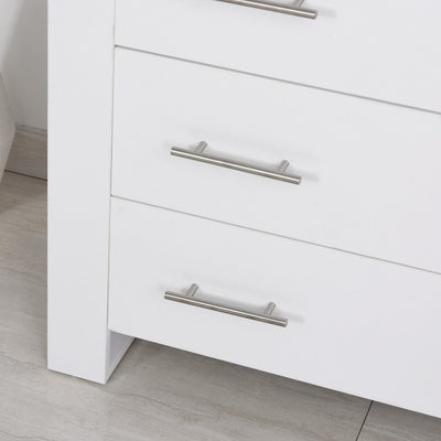 HOMCOM Chest Of 4 Drawers Storage Cabinet Bedroom Clothes w/Metal Handles Base Freestanding Unit Furnishing Living Room White 