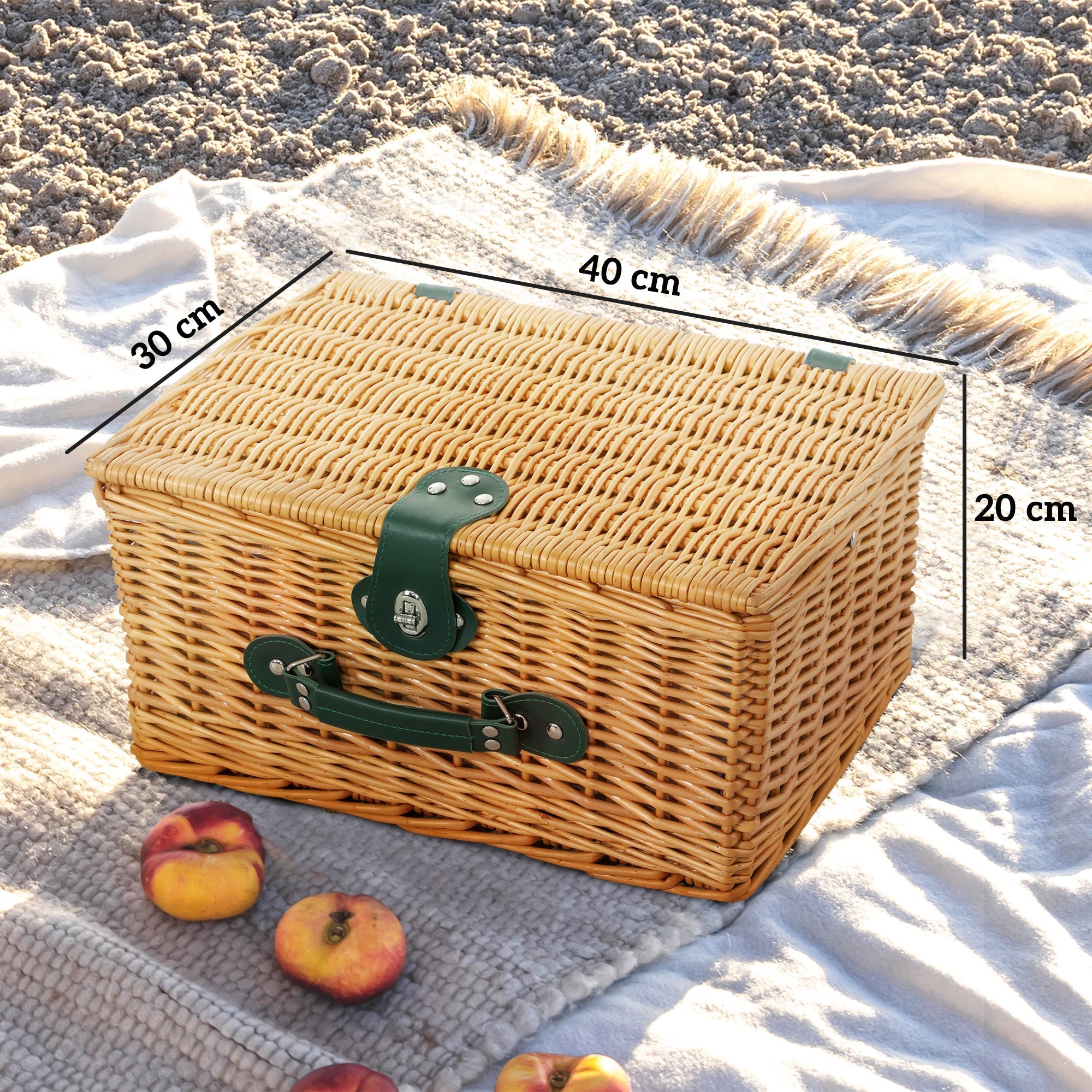 Outsunny Two-Person Picnic Set, with Wicker Basket 