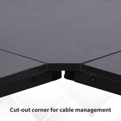 HOMCOM L-Shaped Corner Desk, Computer Desk for Home Office, Space-Saving Study Workstation, Easy to Assemble, 150 x 150 x 76cm, Black 