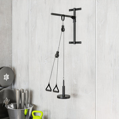 SPORTNOW Weight Pulley System, Cable Pulley System for Home Gym, Cable Machine LAT Pull Down Attachment for Biceps Curl, Tricep, Arm Workouts 
