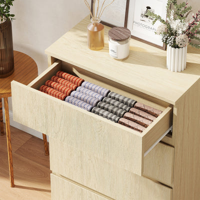 HOMCOM Chest of Drawers, 4-Drawer Storage Cabinets, Modern Dresser, Storage Drawer Unit for Bedroom 