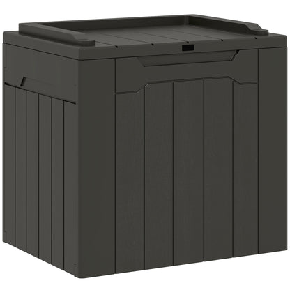 HOMCOM 107 L Plastic Storage Chest with Lid - Charcoal Grey 