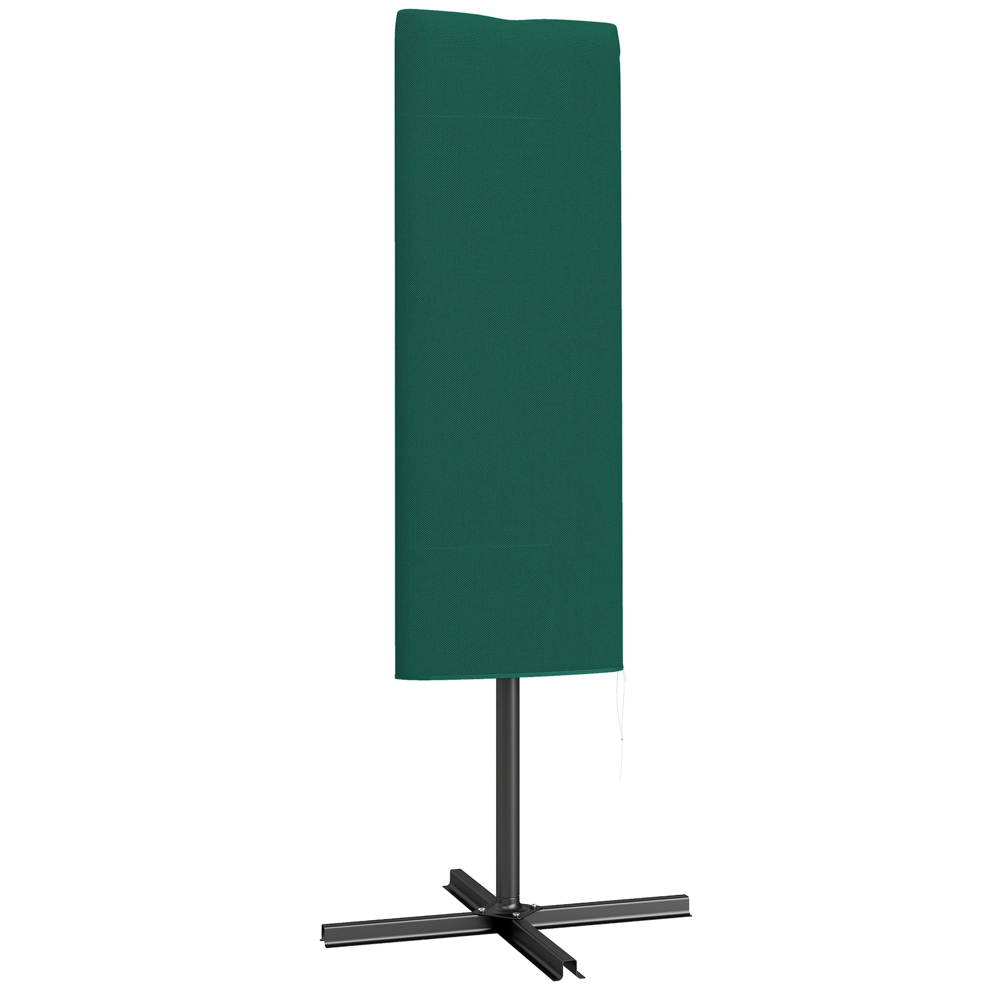 Outsunny Garden Parasol Cover, Outdoor Patio Umbrella Protector Weatherproof Garden Patio for 2-4.6m Parasol, Dark Green 