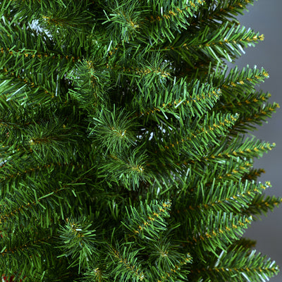 HOMCOM 5ft Unlit Artificial Christmas Tree, Pencil Slim Xmas Tree with Solid Stand and Realistic Branches, Green 