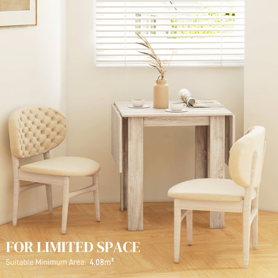 HOMCOM Four-Seater Drop Leaf Dining Table - Wood Effect 