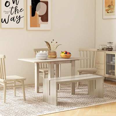 HOMCOM Four-Seater Drop Leaf Dining Table - Wood Effect 