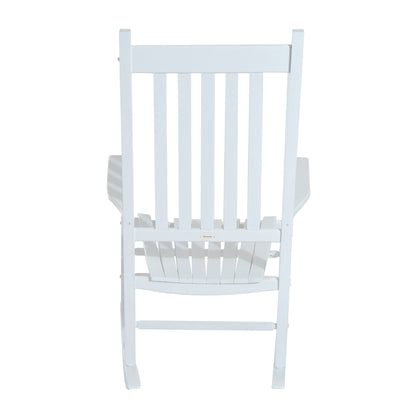 Outsunny Outdoor Porch Rocking Chair Armchair Wooden Patio Rocker Balcony Deck Garden Seat White 