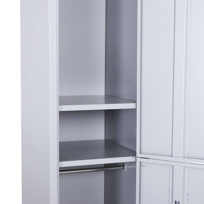 Vinsetto Locker Cabinet Storage Cold Rolled Steel w/ Shelves Vertical Cupboard Grey 38 x 46 x 180 cm 